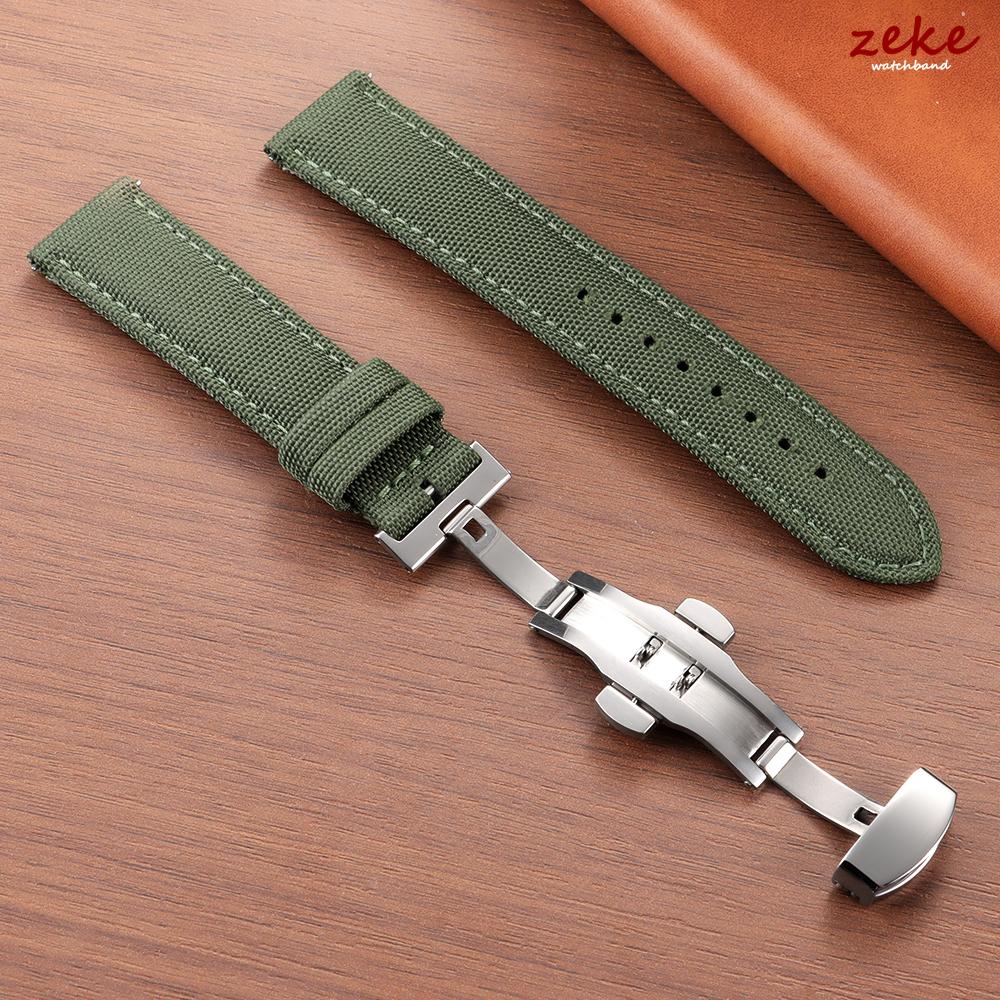 Quick Release Nylon Sailcloth Watch Strap 20mm 22mm Butterfly Buckle Band for Omega for Seiko Watchband Men's and Women's Belt