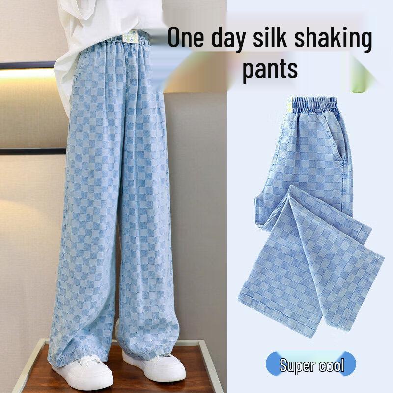 Moonkids Girls  Tencel Denim Wide-Leg Anti-Mosquito Pants 140cm