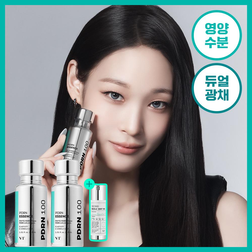 Vt [moisturizing  Radiance  And Elasticity] Vt Pdrn Essence 100 30ml Double Plan  + Riddleshot 100 10ml