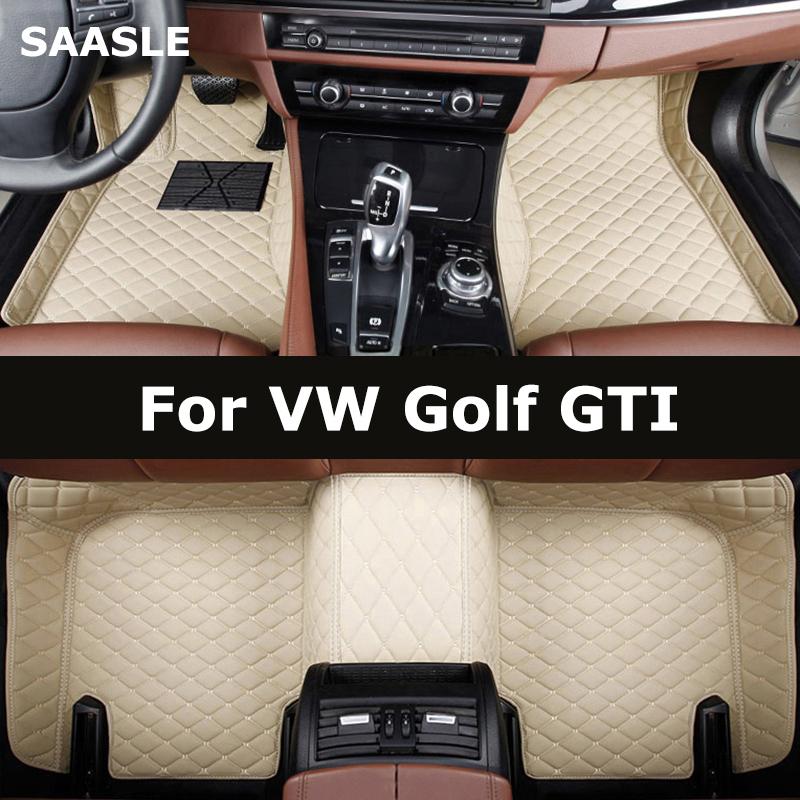 

SAASLE Custom Car Floor Mats For VW Golf GTI Auto Carpets Foot Coche Accessorie