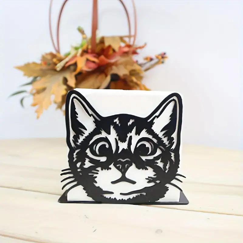 Temu Cat Napkin Holder - Creative Wrought Iron Tissue Storage for Home, Living Room or Bedroom