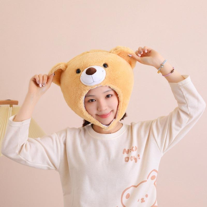 Cotton-filled bear headgear, hat, photo props, cartoon headgear, photo props, performance props