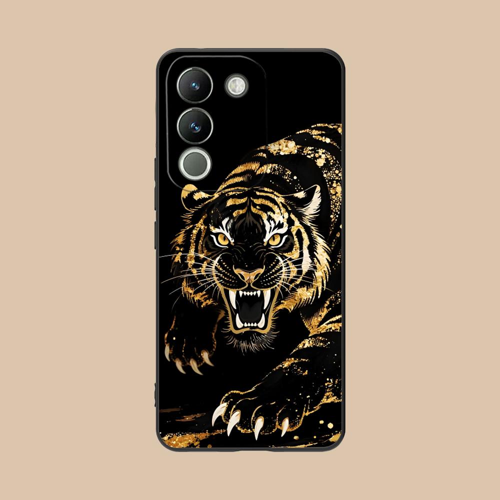 Tiger Neon Mobile Cell Phone Case for VIVO V60 V50 V40 V30 V29 V27 V25 V23 Pro Lite 5G Colorful Printing Cover Cover Smartphone