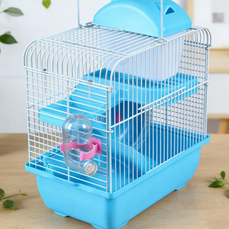 Pet Small Animal Hamster Villa Cage Clear DIY Toy Rabbits Villa Platform with Water Bottle Rodents Toy Cage Mount
