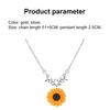 Pendant Necklace Sunflower Elegant Alloy Fake Pearl Leaf Chain Necklace for Dating