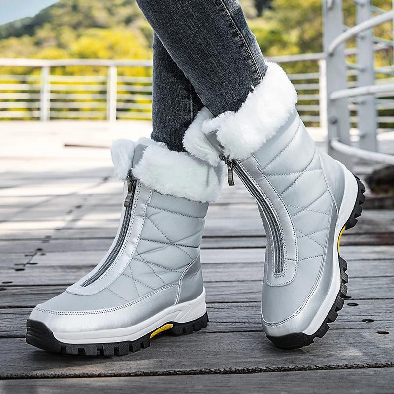 Fashion 2025 New Style Casual Women's Boots Plus Size Cotton Shoes Fleece-Lined And Thickened Warm Snow Boots Northern Cotton Boots