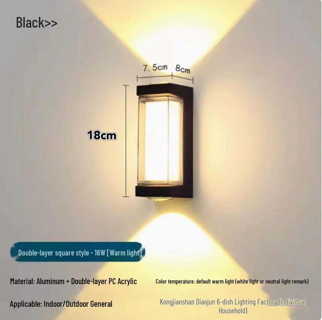 Waterproof LED Outdoor Wall Lamp - Super Bright for Hallway, Stairs, Courtyard, Balcony, Bathroom Entrance