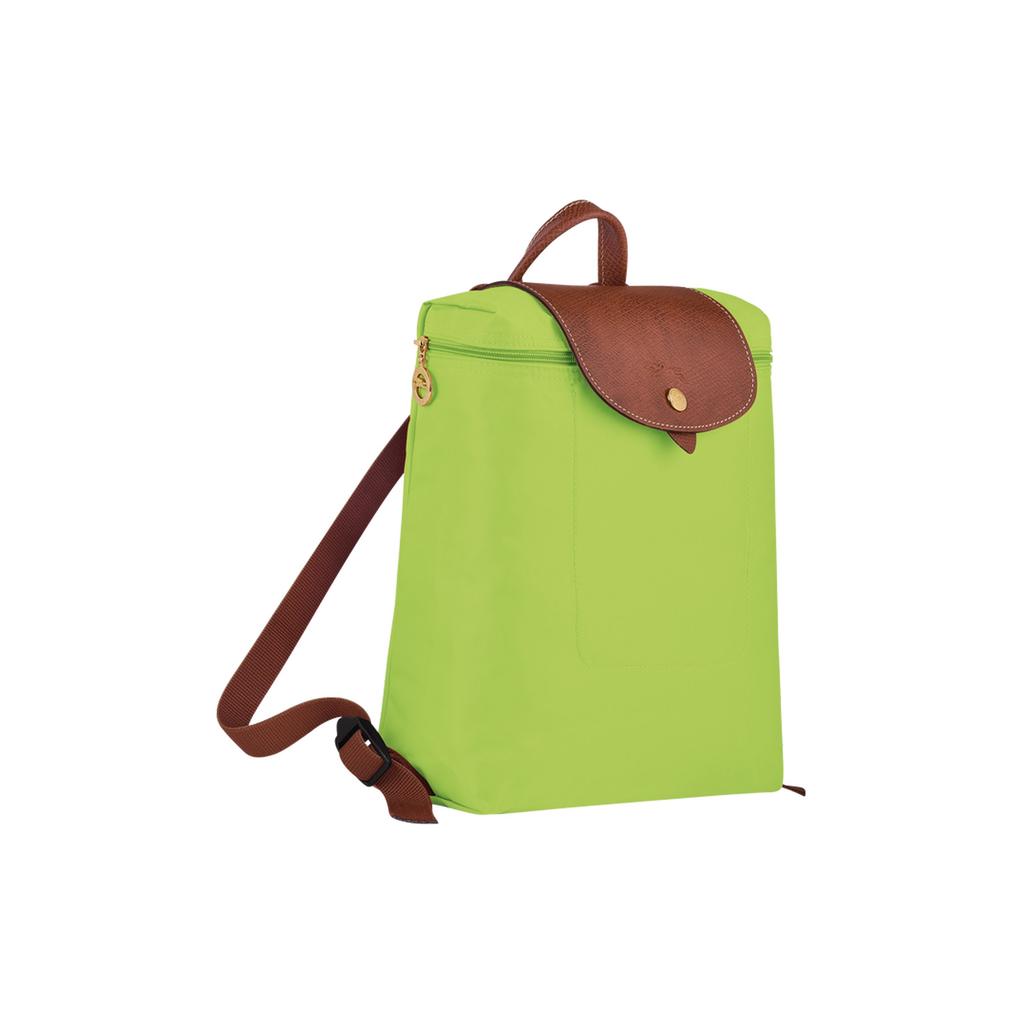 Longchamp Le Pliage 26 Schnappverschluss Reißverschluss Lederbesatz Mini-Rucksack Damenrucksack Grün 1699089355