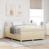 Bed Frame with Mattress Cream 140 x 200 cm Fabric