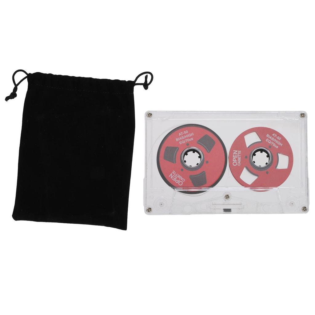 Blank Cassette Tape, 50 Minutes of Sound Recording, Double-Sided Blank Tape, Open Reel Blank Audio Cassette Tape for Music Recording (Red)