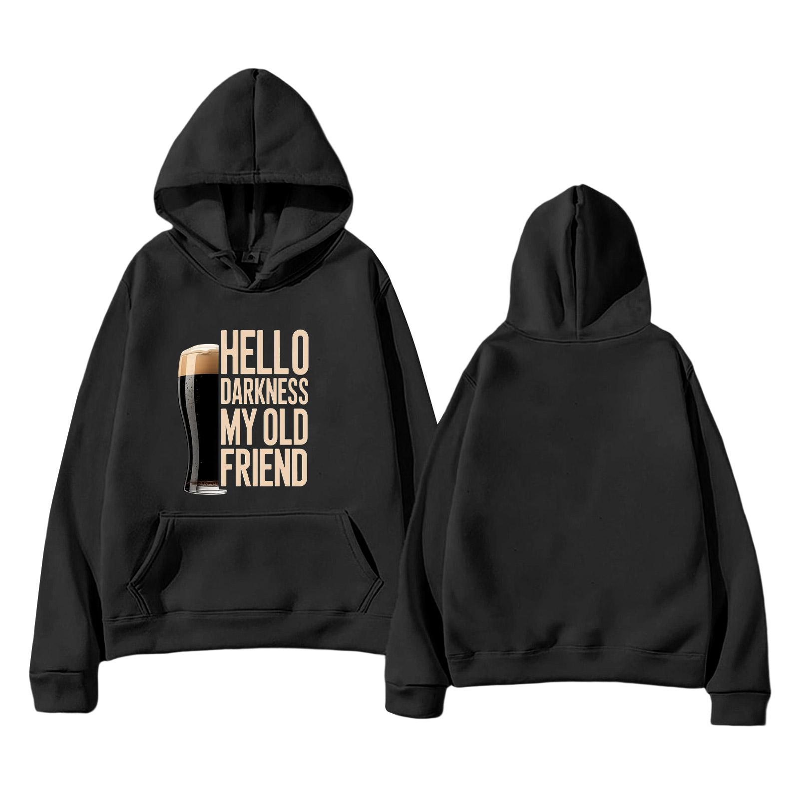 

Унисекс Модный Легкий Пуловер с Длинным Рукавом и Карманами Толстовка с Принтом L чёрный