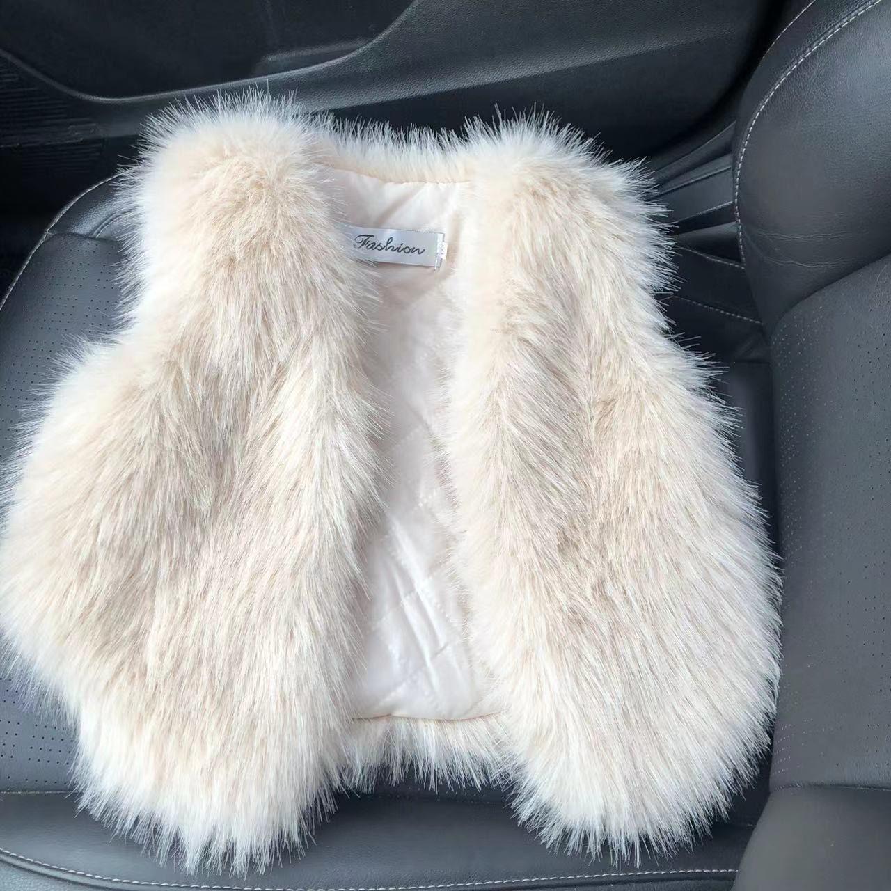 

WTEMPO Модное пальто, жилет, женский искусственный меховой жилет, пушистый жилет, безрукавка, пушистая куртка, жилет для женщин, зима-осень, жилет One Size бежевый