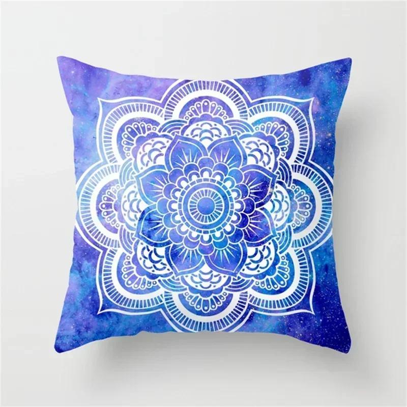 2024 Galaxy INS Wind Purple Geometric Moon Print Pillowcase Living Room Office Sofa Cushion Cover Waist Pillowcase 45*45CM