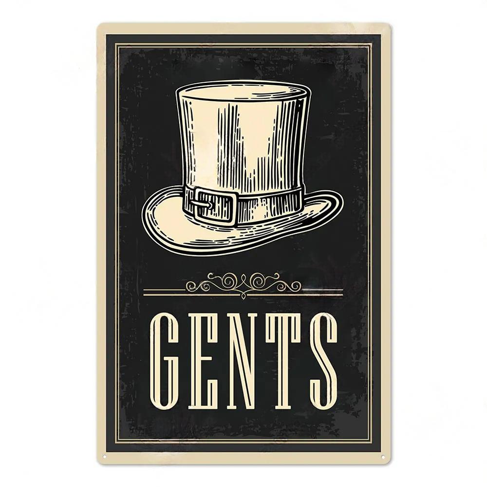 Toilet Sign Vintage Funny Metal Posters Tin Sign WC Lavatory Toilettes Wall Art Bathroom Restroom