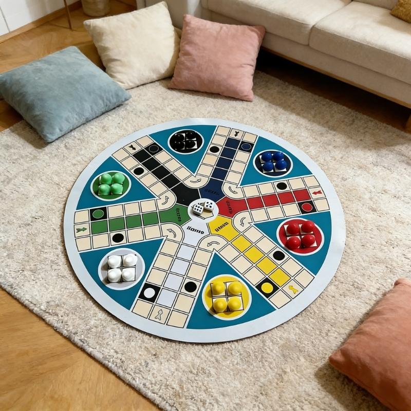 Folding Round 6 Player Flying Chesses Game Set With Colorful Pieces Strategy Toy for Family And Friend Gatherings