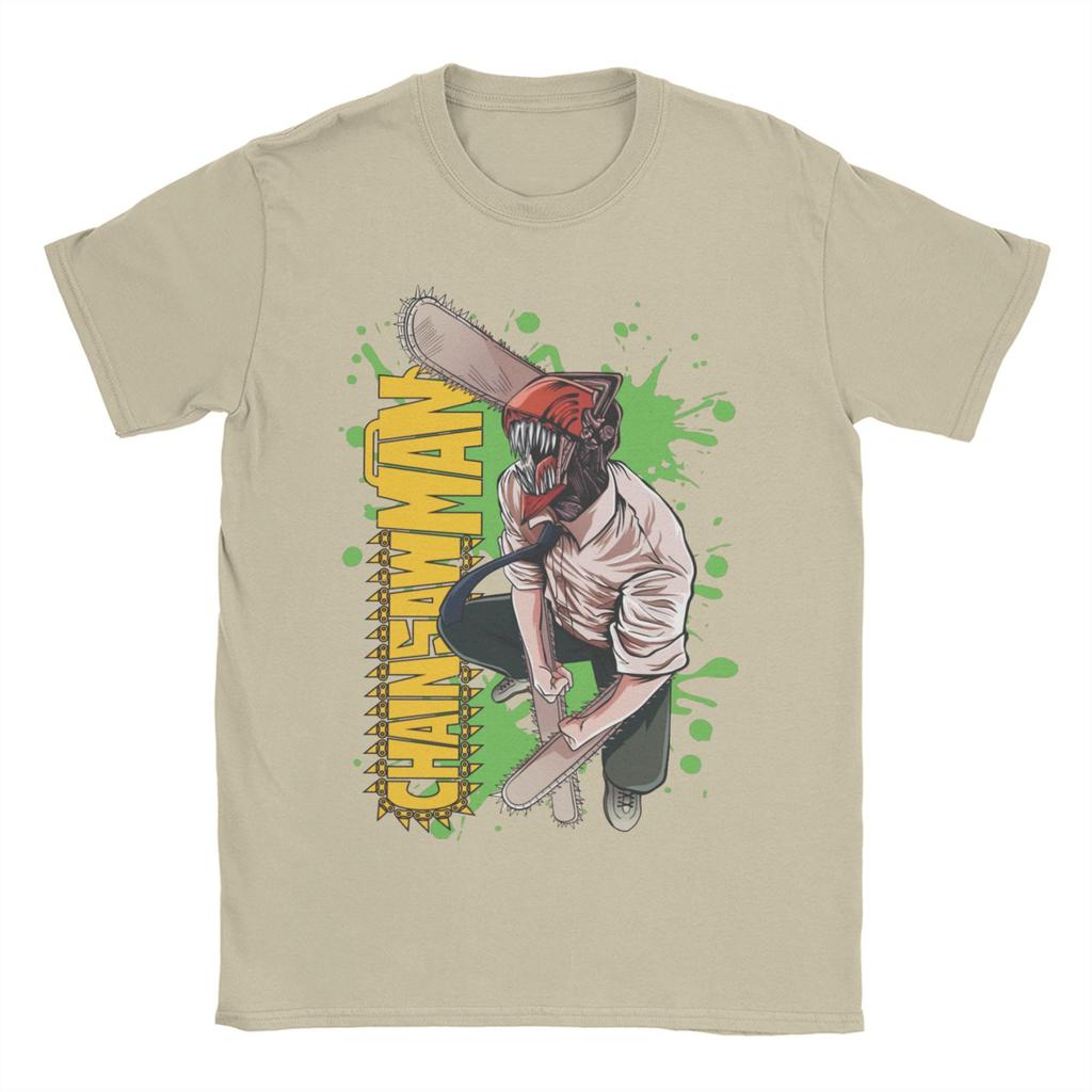 Men Women's T-Shirts Chainsaw Man Manga Anime Art Leisure Cotton Tees  Chainsawman Denji Makima T Shirts Round Neck Tops Printed