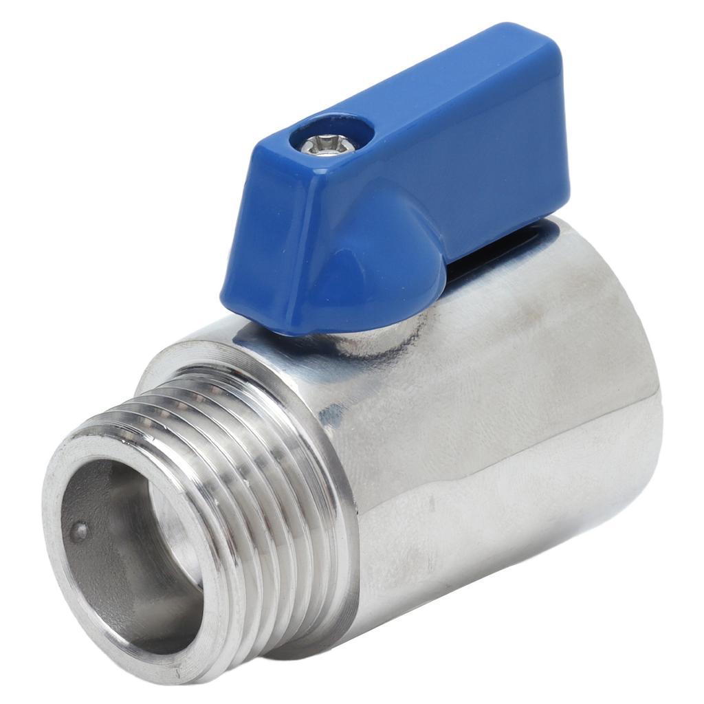 Robinet cu bilă mini de 5/8 inch, oțel inoxidabil 304, mini sanitar, cu bilă, filet interior la exterior, pentru bere