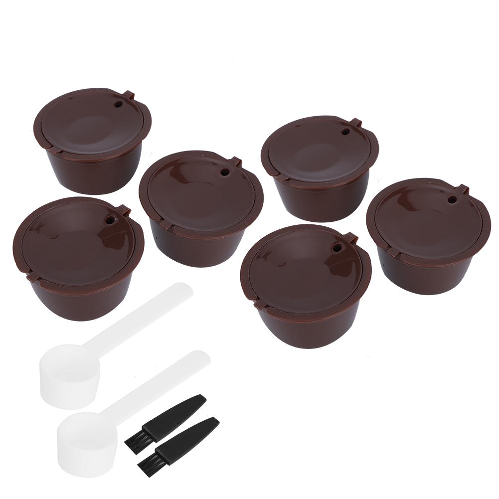 2Sets Coffee Capsule Filter Cup Reusable Refillable Pods with Spoon Brush Fit for DOLCE GUSTO Coffee Machines