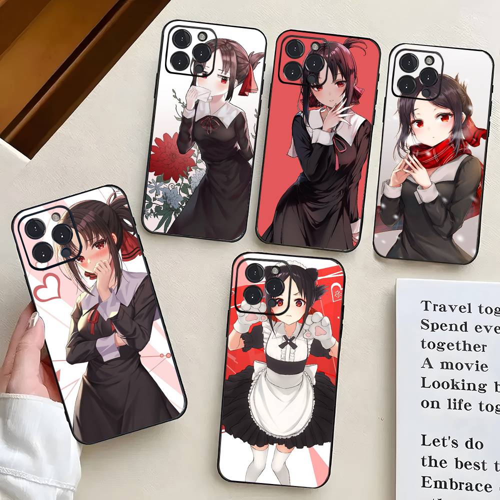 Shinomiya Kaguya Anime Kaguya-sama Love Is War Phone Case For IPhone 17 Air 16 15 14 13 Pro Max 11 12 Black Silicone Cover
