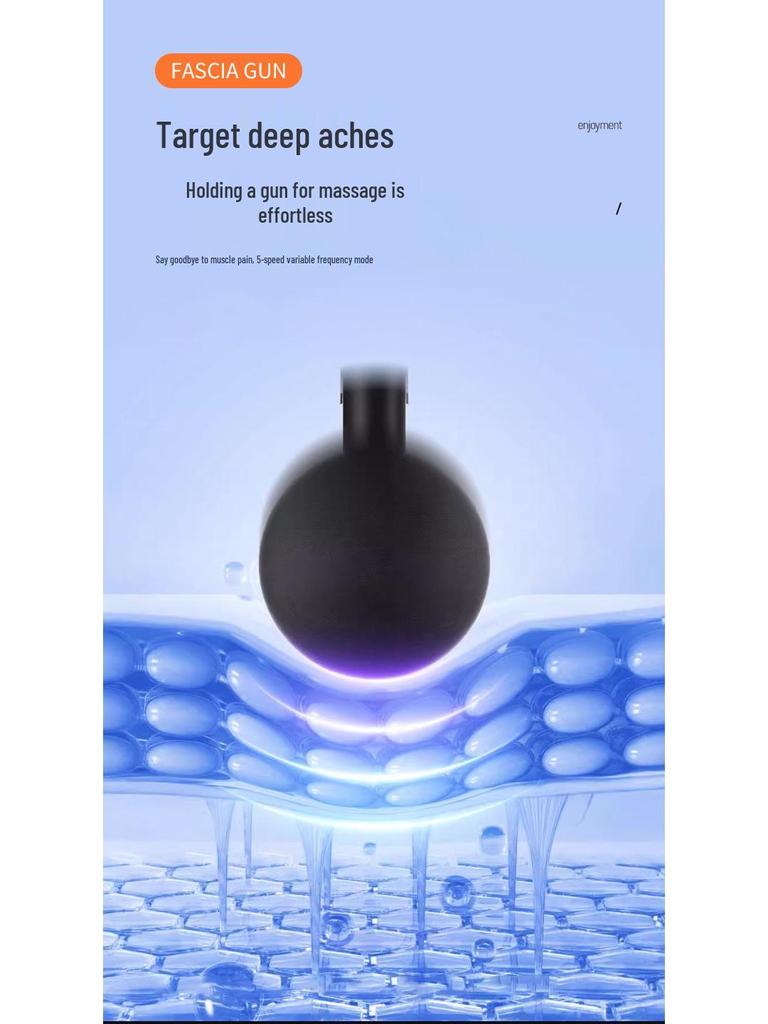 2025 Compact Multi-head Fascia Gun Massager for Deep Tissue Muscle Relaxation