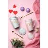 Ceramic Marble Finish Coffee Mug With Lid & Spoon For Anniversary Wedding Engagement Valentine Gifts For Couple 380 ML