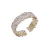 And Fashionable Versatile Copper Ring With Glittering Zircon Stones For Trendy Women
