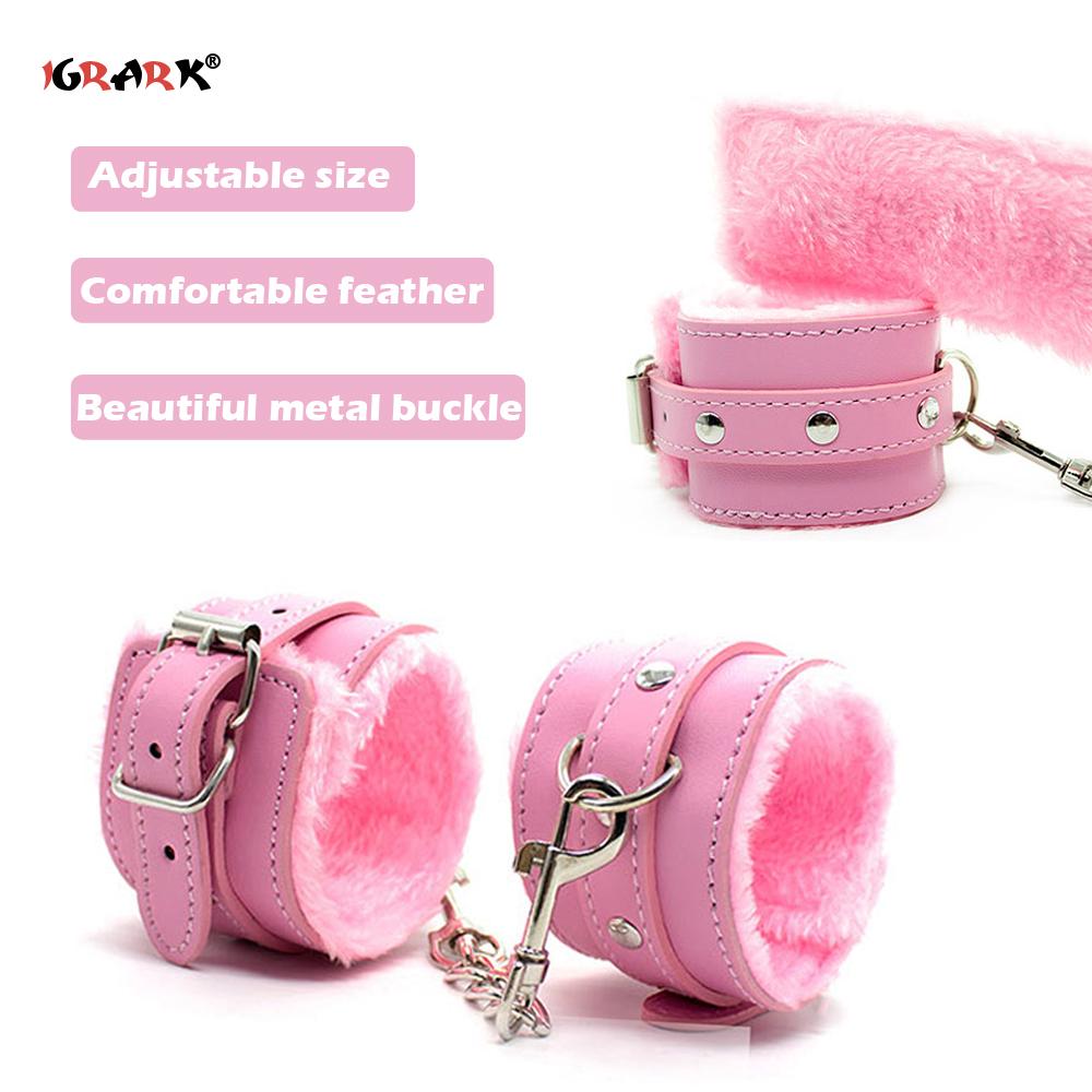 Bondage Handcuffs & Ankle Cuffs Kit BDSM Bondage Flirting Sex Toys for Adult Couples Slave Restraints Games Erotic