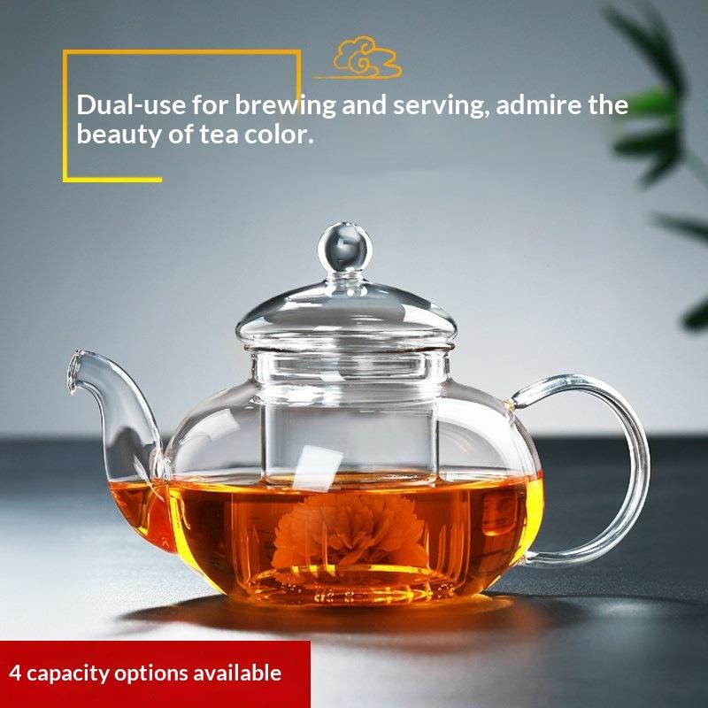 600/800/1000ml Heatable Glass Tea Set Filterable Heat-resistant Thickened Glass Teapot High Borosilicate Glass Flower Tea Pot