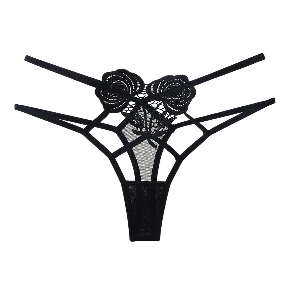 Erotic Panties Sexy Lace Transparent Panties Women Double Strap Low Waist Thong Sexy Lingerie Breathable G-string Underwear Sensual