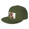 Fashion Adorable dog and cat Christmas holiday print Flat Brim Sun Hat  Cycling Baseball Cap