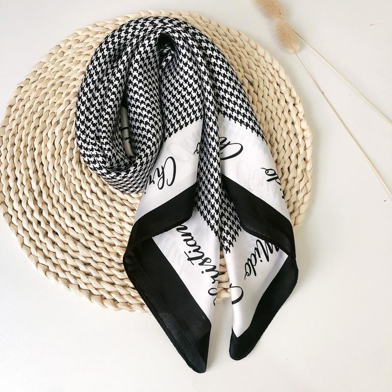 New Women Silk Printed Design Scarf For Women Fashion Neck Tie Hand Bag Foulard Wrist Kerchief Shawl Wraps Hajib Silk Scarves