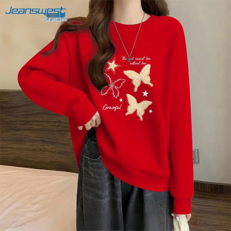 Jeanswest Love Butterfly Graphic Long Sleeve Round Neck T-Shirt