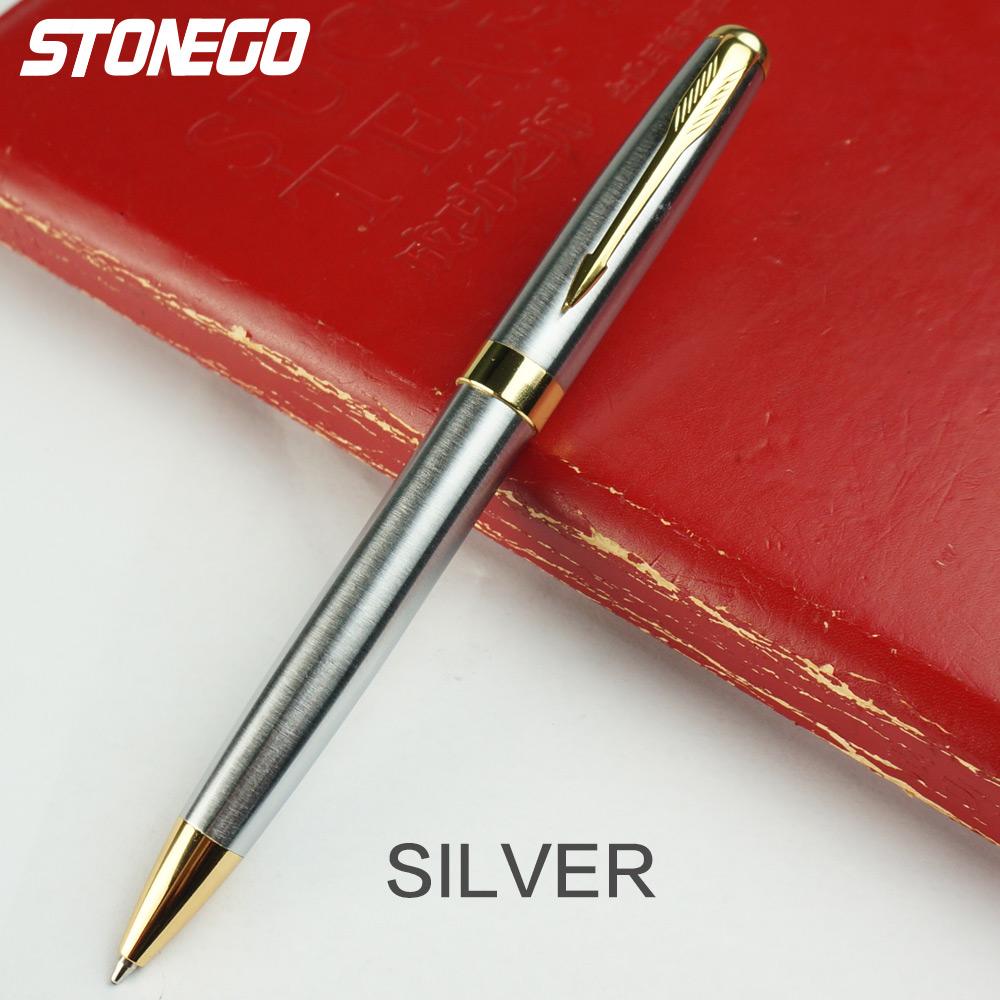 

STONEGO Metal Ballpoint Pen, Black Ink Medium Point 1.0mm Smooth Writing Retractable Ball Point Pen Business Signature Pen серебро белый
