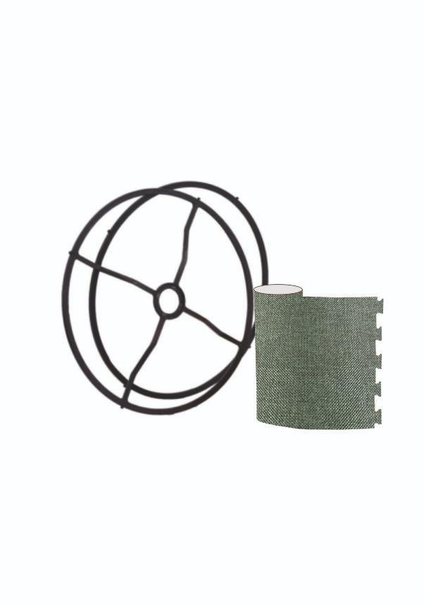 Praktická náhradní hlava stojací lampy khaki zelená látka