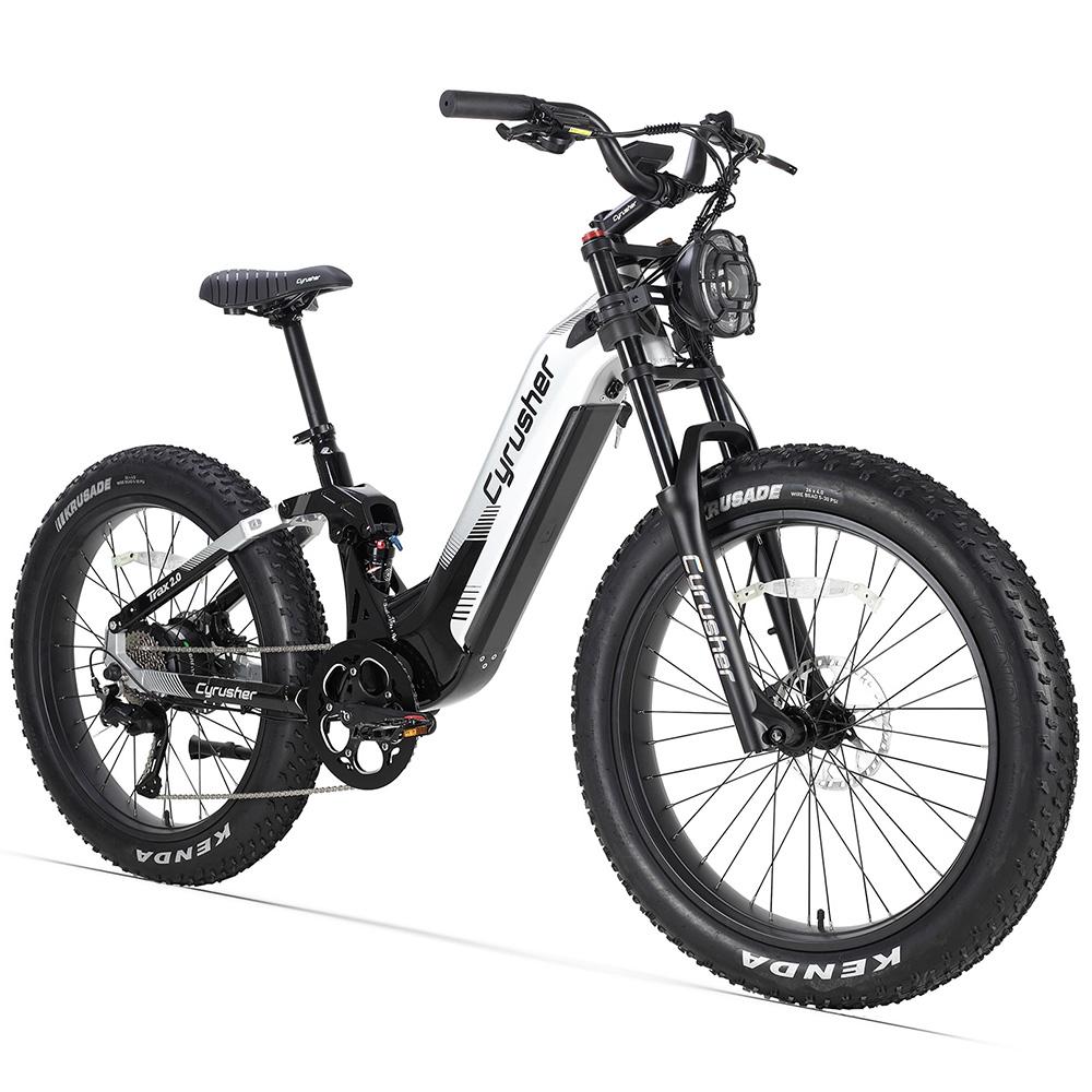 Cyrusher Trax Elektrofahrrad 750W Motor Fully Suspended E-Bike 52V 20AH 26" Fat Tire E-Bike für Erwachsene Hydraulische Scheibenbremse Max. Belastung 150 kg
