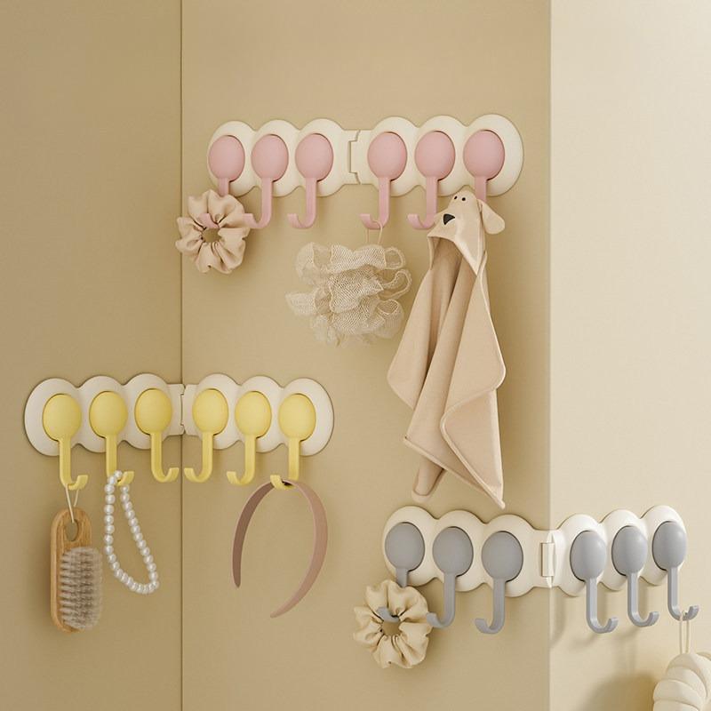 Corner Row Hook, Rotatable Toilet, Bathroom, Kitchen, Entrance Wall, Corner Adhesive Hook, Non Perforated Clothes Hanging Hook