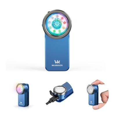 Wurkkos HD03 LED Leicht und 680 3 Licht Licht und RGB Farbe IPX6 180 Meter Magnetisch für Notstromausfall und Notfallgebrauch Blauer Clip-on