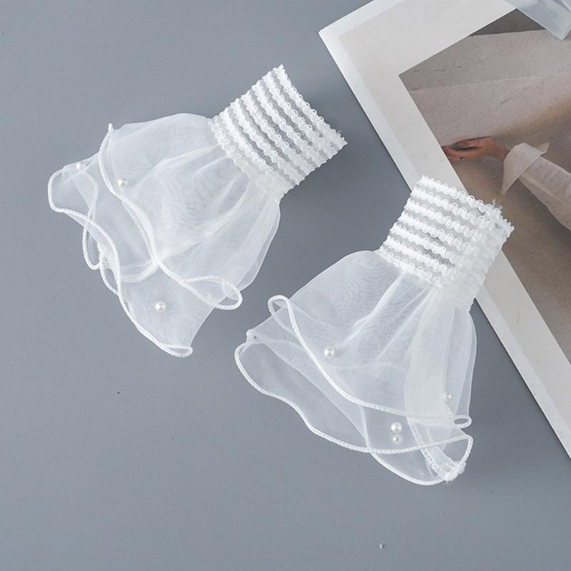 Wrist Cuffs For Hoodie Sweater Lace False Sleeve Ornaments Flared Ruffled Flared Sleeves False Wrist Cuffs