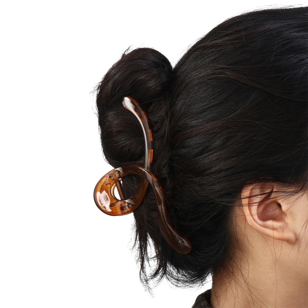 Snake Shape Cross Shark Clip Transparent Wave Hair Clip Elegant Plastic Hair Claw  Daily