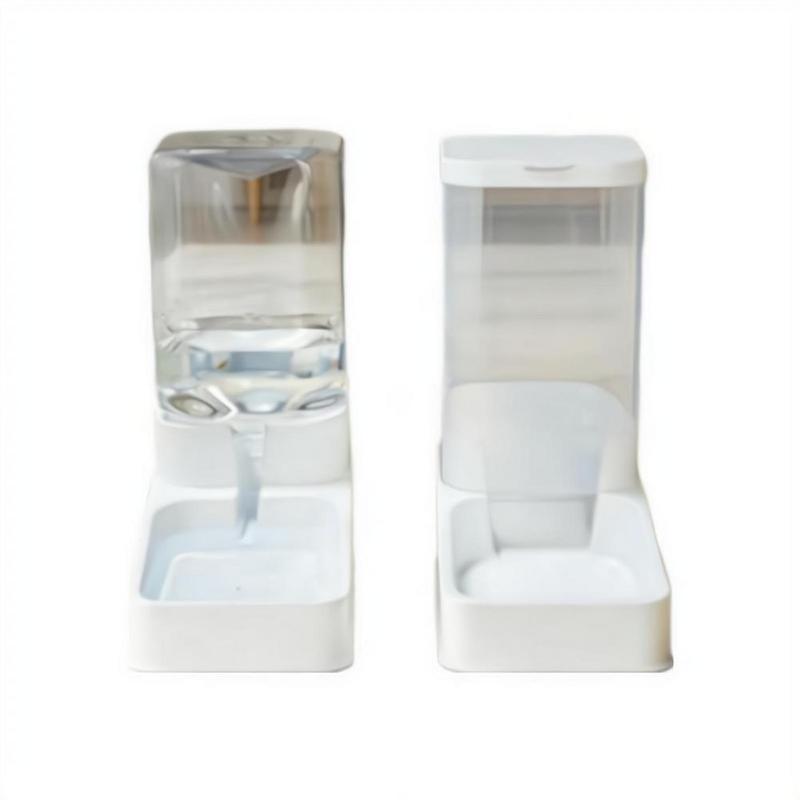 Automatic Large Capacity Gravity Pet Food Feeder Water Dispenser Set Transparent Storage Tank Cat Dog Food Water Dispenser Combo