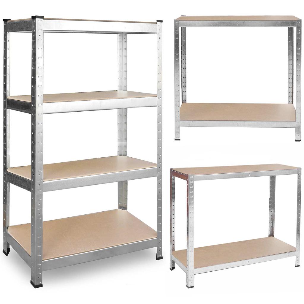 Regał Metalowy Magazynowy Zestaw 2 Szt 150 X 75 X 30 Cm Plonos Pl-700