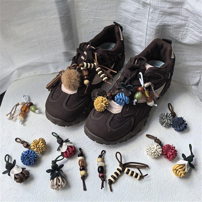 Maillard Tassel Pendant Shoe Charms Leather Flower Shoelace Buckle Sports Shoe Decoration Accessory Sports Shoelace Decor Buckle