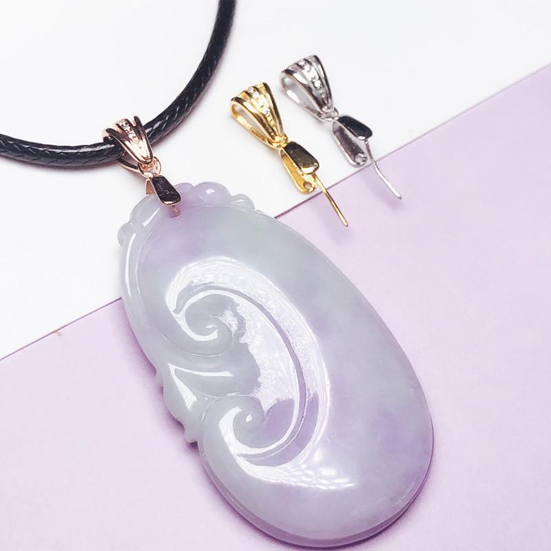 S925 Sterling Silver Medium Necklace Clasp Clip for Jade Pendant