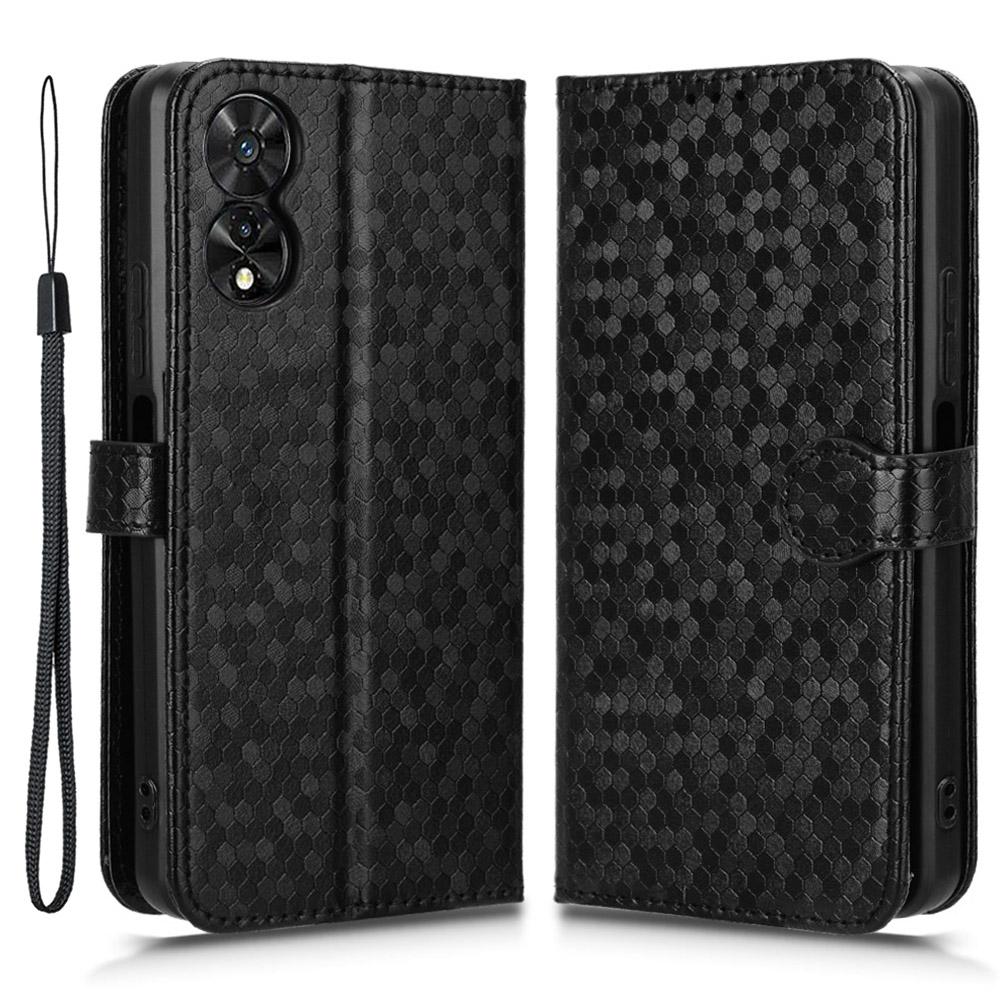 For TCL 505 Wallet Phone Case Dots Pattern PU Leather Flip Cover