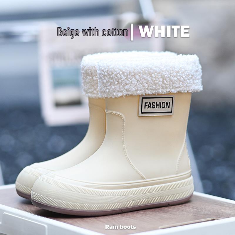 Damen Wasserdichte Verstellbare Mid-Calf Regenstiefel mit Weicher Sohle & Fixierter Kordel