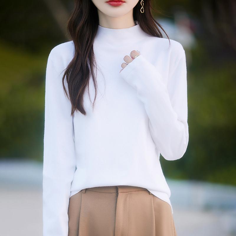 Dámský celoroční svetr z 50% vlny a 50% hedvábí | Lehký teplý pulovr z příze | Luxusní úplet z kašmírového hedvábí