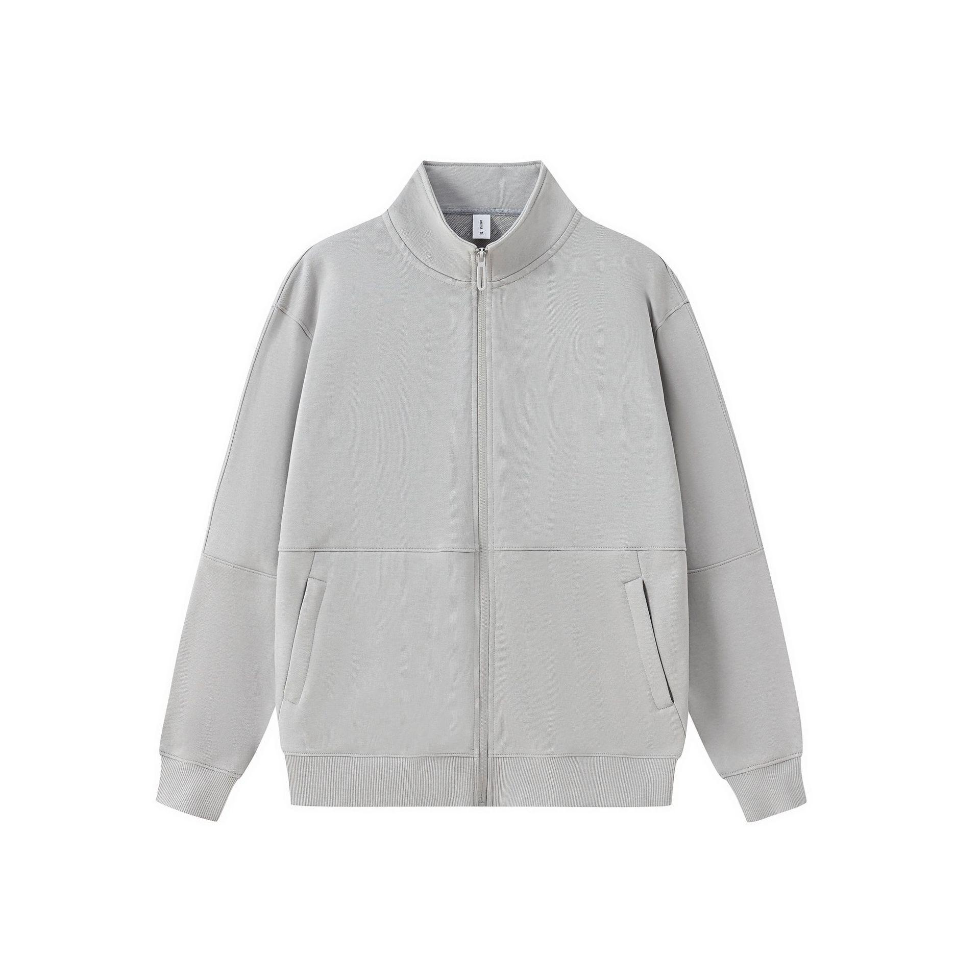 Retro Trendy Cotton Stand Collar Cardigan Hoodie Jacket - Style 9895, 360g S