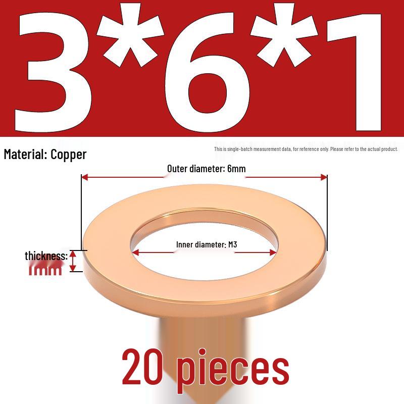 National Standard Red Copper Gasket Seal Ring and Flat Washer M3-M60mm for Marine Instruments