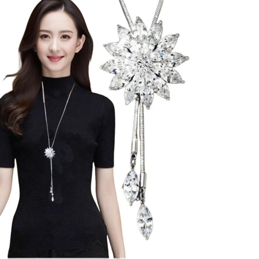 Sweater Chain Long Necklace Light Luxury High Sense Versatile Fringed Jewelry Accessories Pendant