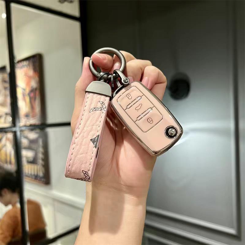 Volkswagen Car Key Case for Sagitar, Lavida, Tiguan, Bora, Polo, Golf, Tayron - For Women